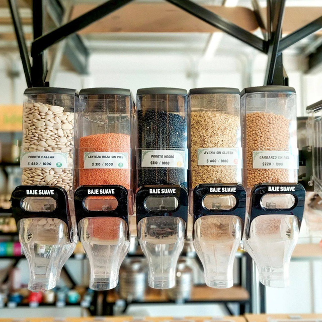 ECOBOX Food Grade Gravity Bin Sweet Rice Plastic Cereal Wall Mounted Food Bulk Food Dispenser