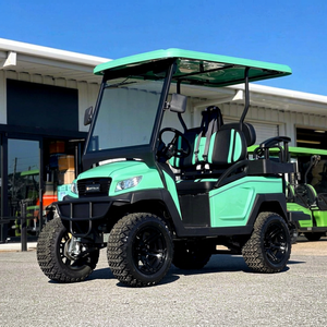 Carrito de Golf Eléctrico de 4 Plazas Butterflly Verde Menta con Detalles Negros y Neumáticos Todoterreno - Product Image 1