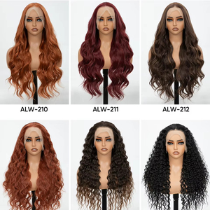 Perruques Lace Front Synthétiques Longues et Lisses 13x4 13x6 de Qualité Supérieure, Résistantes à la Chaleur, Fibre Futura Pré-épilée et Raie Libre pour Femmes Noires - Product Image 1