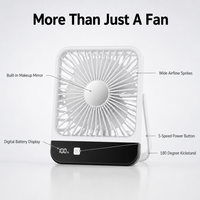 Nouveau ventilateur de bureau USB Portable support pliant rechargeable ventilateur de bureau Dc Brushless personnalisé Ans bureau personnel petit ventilateur