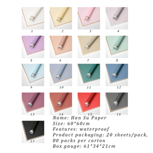 Paquete de 20 Hojas de Papel de Regalo con Borde Dorado, Papel de Envolver Coreano con Borde Dorado, Papel para Envolver Ramos de Flores - Product Image 6