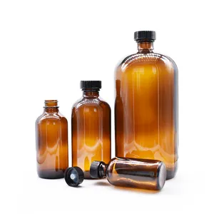 Free sample 1oz 2oz 4oz 8oz 16oz 32oz glass bottle with bakelite plug amber for medicine