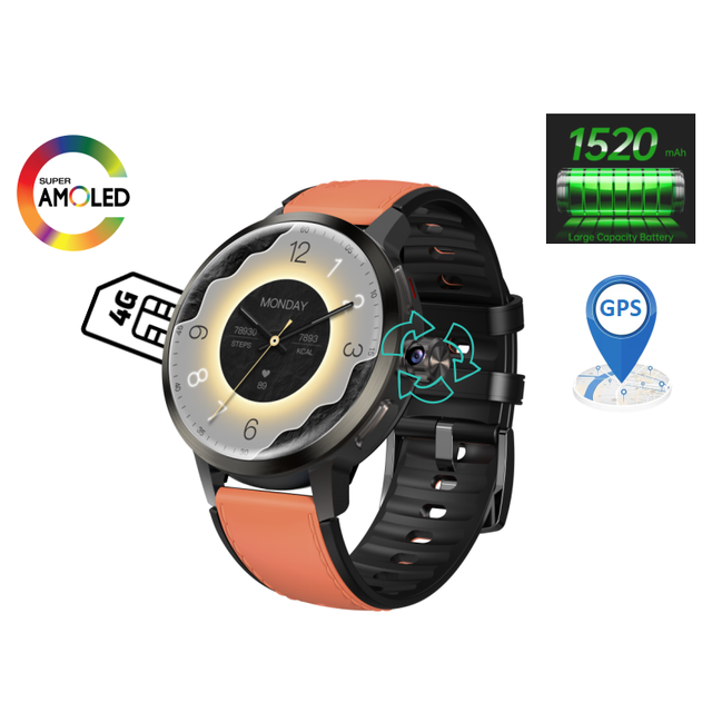 2026 New Wearable Devices Wholesale 4G Smart Watch for Men Women V82 AMOLED Touch Large Battery IP68 GPS Phone Calling Sim Card