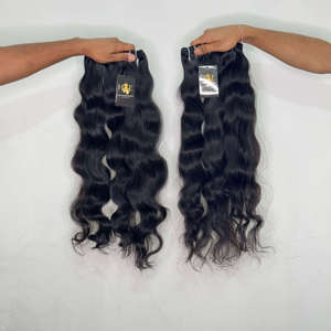 Cheveux indiens ondulés naturels, vente en gros d'extensions de cheveux humains droits faisceaux de cheveux humains ondulés à cuticules alignées - Product Image 1