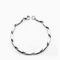 Collier en acier inoxydable unisexe, chaîne en titane, chaîne à maillons faite à la main, chaîne en barre, pendentif en forme de grain de maïs, accessoires de bijoux, vente en gros