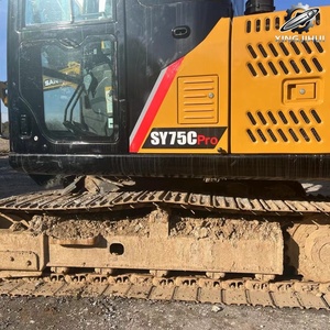 Excavadora de cadenas usada SANY 75, de segunda mano, marca original china, excavadora de cadenas pequeña de 7.5 toneladas, excavadora usada. - Product Image 4