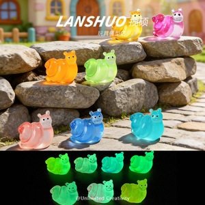 งานฝีมือเรซิ่นรูปหอยทากเรืองแสงในที่มืด Lanshuo ของตกแต่งบ้านรูปสัตว์ DIY จี้ห้อย - Product Image 1