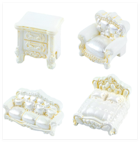 Jouets décoratifs en résine, mignons ornements de micro-paysage, mini-poupées, maison de poupée miniature, lampe, lit, chaise, canapé, armoire, piano, guitare, ordinateur