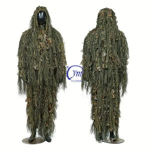 Costume con cappuccio abbigliamento mimetico cecchino caccia leggero 3D foglia Ghillie tuta per adulto - Product Image 2