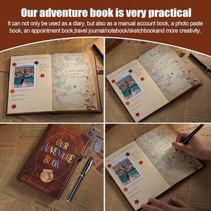 Nuestro <span class=keywords><strong>Libro</strong></span> de Aventuras, Diario de Tapa Dura, Álbum de Recortes, Álbum de Fotos, Estilo Retro, Cubierta con Letras en Relieve, Diario de Viaje, Álbum de Recortes - Product Image 6