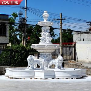 आप कस्टम यूरोपीय चेटेऊ एस्टेट आउटडोर सजावट शानदार प्राचीन प्राचीन विशाल बगीचे हाथ से नक्काशीदार संगमरमर सिंह फव्वारा बिक्री के लिए - Product Image 5