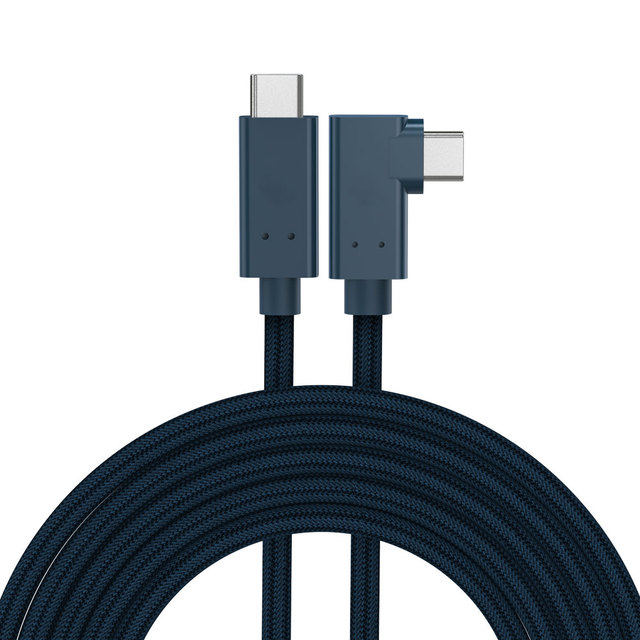 90 Degree USB 4 Coaxial Cable 40Gbps 8K Video 100W Power Ultra Soft Slim 3.9mm Braided USB-C Cable for VR AR MR Customization