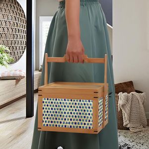 Bamboo Storage Box Rectangle Double Layer Tea Snack Packaging Chinese Style Gift Box - Product Image 2