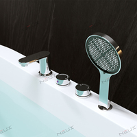 Baignoire autoportante moderne en acrylique blanc pour salle de bain d'hôtel avec fonction massage, design portable et drain intégré