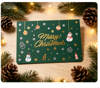 Carte de remerciement dorée personnalisée, carte postale de Noël, d'anniversaire, de fête, de mariage, de joyeux anniversaire, invitation, carte en papier avec enveloppe