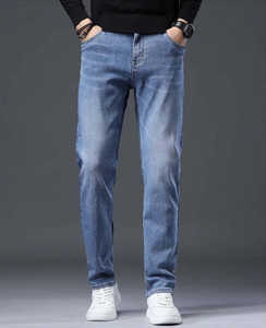 Jeans décontractés pour hommes en coton coupe slim à prix bas, style business, basiques, pantalons pour hommes - Product Image 6