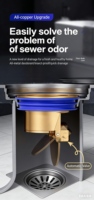 Siphon de sol universel moderne avec couvercle d'étanchéité interne, anti-parfum et anti-nuisibles, pour tuyau d'évacuation des toilettes, filtre de canalisation et anti-refoulement d'odeurs