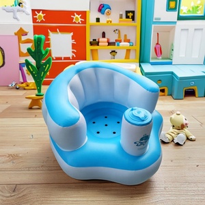 Wholesale Popular Blue <b>Inflatable</b> Baby Sofa Portable Kids <b>Bath</b> Stool Baby Supplies for 3 6 9 12 Months Toddlers - Product Image 6