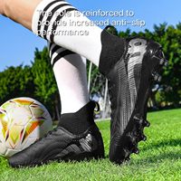 Chaussures de football unisexes à tige haute avec lacets pour terrain intérieur, gazon artificiel (AG), gazon naturel (FG), terrain synthétique (TF) – Idéales pour débutants et joueurs avancés – Printemps, été, hiver – Semelle intermédiaire en PU, semelle extérieure en PVC
