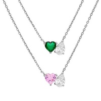 Jlyskye — collier en argent sterling 14k en zircon cubique 925, bijou pour vente en gros, perle d'émeraude, cœur