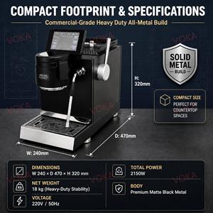 VOKA 5" Touchscreen <b>Coffee</b> <b>Machine</b> 6-in-1 Smart Extraction Curve Espresso <b>Machine</b> for Cafs & Home <b>Baristas</b> CB-1 Professional-gr - Product Image 5