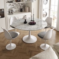 Chaise de salle à manger moderne et minimaliste en plastique avec dossier, confortable, pour la détente, chaise Tulipe imperméable