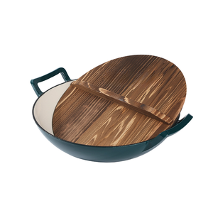 घरेलू रसोई कस्टम मल्टीकोर 36 सेमी गैर-छड़ी द्वारा लकड़ी के ढक्कन के साथ लकड़ी के ढक्कन के साथ - Product Image 6