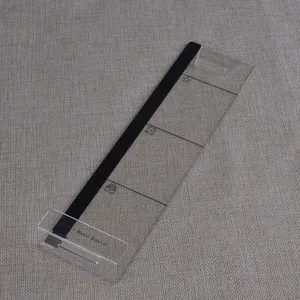Support de bureau transparent en acrylique au design contemporain avec motif vertical, porte-cartes, support de téléphone et organisateur de notes adhésives - Product Image 3