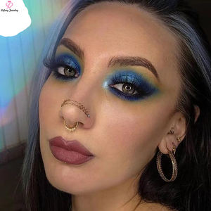 Lefeng-joyería de titanio para hombres y mujeres, anillos de nariz dorados y plateados, Piercing de cadena para la nariz, <span class=keywords><strong>doble</strong></span> punta - Product Image 3