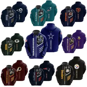 Venta caliente NFL 32 Teams Pullover Sudadera Warming 3D Print NFL Hoodie s Custom Plus size sudaderas con capucha para hombre