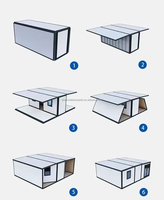 Grande maison conteneur modulaire préfabriquée de 20 pieds avec fenêtre extensible et mobile