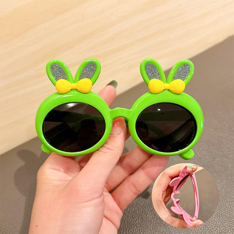 New Cartoon Rabbit Shape Kids Sunglasses Girls Boy Round Cute Children Sun  Glasses - Main Image