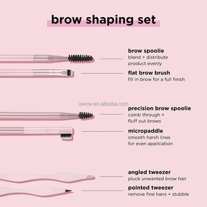 0065 Rose Personnalisé Portable Prix de Gros Kit de Pinceaux de Maquillage Double Embout pour Sourcils et Lèvres, Fournisseur - Product Image 3