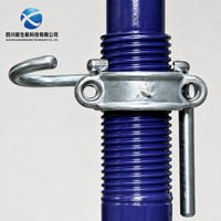 Étai en acier réglable avec tête de trépied et plaque de base carrée pour coffrage et étaiement de construction