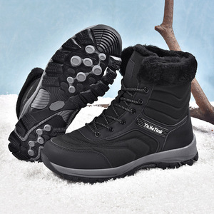 Women Winter Snow Boots Mid Calf Furry Collar Lace Up Warm Plush Lining Anti Slip Thick Sole Outdoor Boots - Product Image 2
