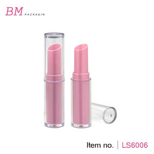 傾斜ツイストアップピンクスリムリップスティックチューブケース4g空のeosラウンド透明4mlリップバームスティックチューブコンテナ製造 - Product Image 2