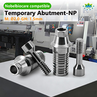 Soportes Titan con Retención por Tornillo y Parte Superior Plana Mecanizada para Restauración Temporal, Compatibles con Cilindros de Impresión de Conexión Nobel Biocare