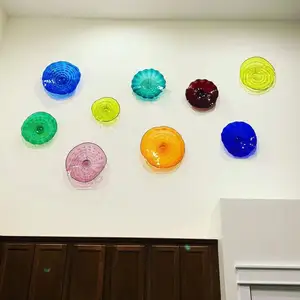 Arte de pared de cristal de Murano de lujo, tamaño de Color, diseño de Interior personalizado, decoración colgante para el hogar