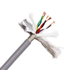 Conductor de cobre de núcleo múltiple Cable eléctrico Cable de alimentación de doble blindaje flexible suave