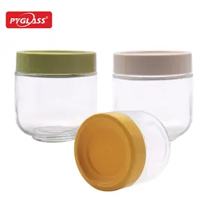 Kitchen Round Glass Spice Jars with airtight lids Empty Spice Bottles Storage Refillable Kitchen Seasoning Organizer