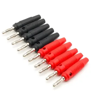 Red and Black 4mm Solderless Side Stackable Banana Plug