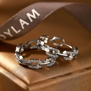 Dylam High End Perhiasan Gesper 925 Sterling Silver Hoop 5A Kubik Zirkon Clip-On Anting Perak Baguette