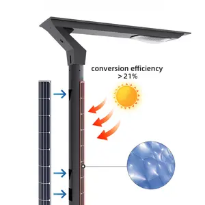 KLR-farola Solar Vertical con panel solar de silicio monocristalino, luces de calle con batería LFP, molde privado, ataque de granizo, ZD2003G