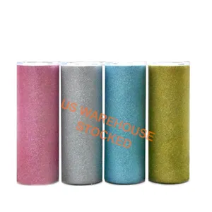 20 oz free shipping Double Wall Straight Tumbler Stainless Steel textured Rainbow rough Glitter Sublimation tumblers
