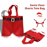 Sac fourre-tout de Noël en gros, motif Père Noël, sac cadeau rouge pour bonbons, porte-bouteille de vin pour décorations de fête de Noël