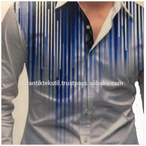 Vertical azul camisa de los hombres - Product Image 1