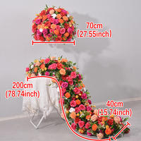 Usine en gros artificielle grande fleur boule rose vif Orange Rose vert feuille mariage toile de fond décoration noël événement fête