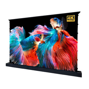 120-Inch Motorized Electric Pull-Up 3D Projection <strong>Screen</strong> 16:9 <strong>Projector</strong> <strong>Screen</strong> 4K Long Throw Home Portable Floor Rising Stand - Product Image 1