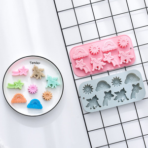 3D Arco Iris alado <span class=keywords><strong>unicornio</strong></span> sol meteorito molde <span class=keywords><strong>de</strong></span> pastel <span class=keywords><strong>de</strong></span> silicona DIY resina epoxi azúcar pastelería galleta Chocolate decoración utensilios <span class=keywords><strong>de</strong></span> cocina - Product Image 2