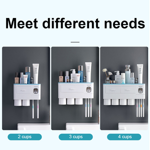 Dispenser di Dentifricio in Plastica da Parete con Porta Spazzolini Magnetico Intelligente - Outlet di Fabbrica - Product Image 6